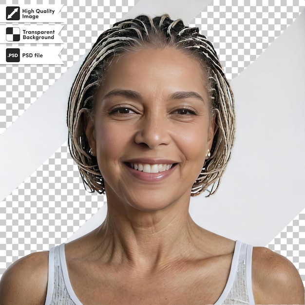 PSD portrait psd d'une femme sur un fond transparent avec une couche de masque modifiable