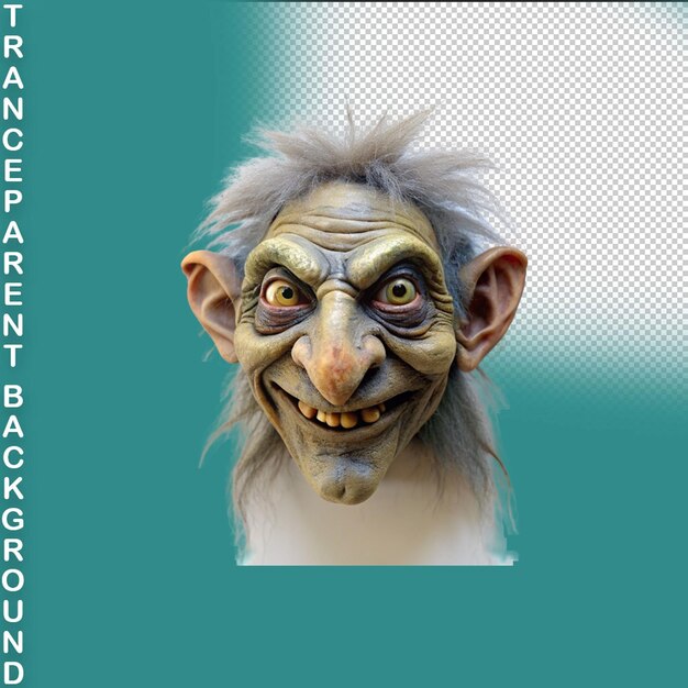 PSD portrait de singe blanc sur un fond transparent