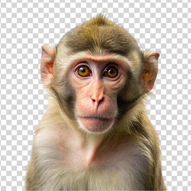 PSD portrait d'un singe isolé sur un fond transparent