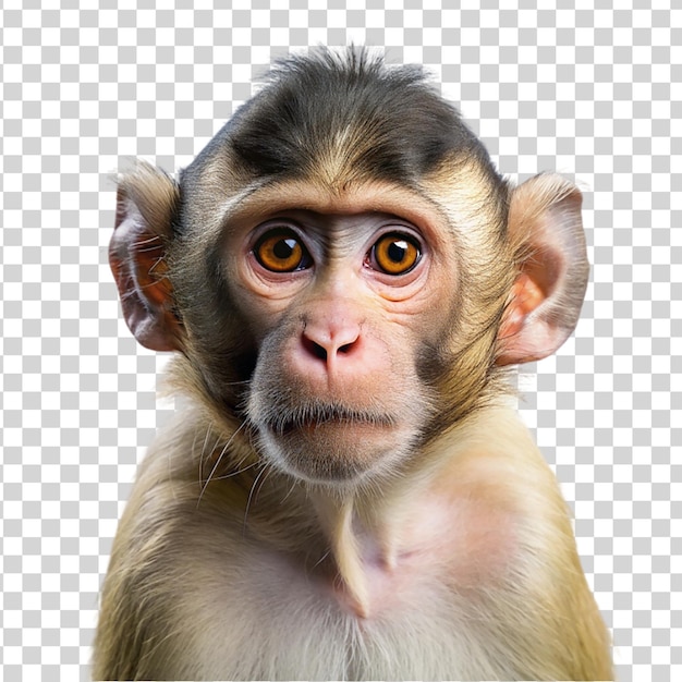 PSD portrait d'un singe isolé sur un fond transparent