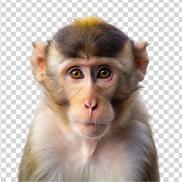 PSD portrait d'un singe isolé sur un fond transparent