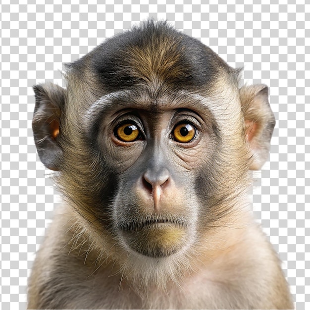 PSD portrait d'un singe isolé sur un fond transparent