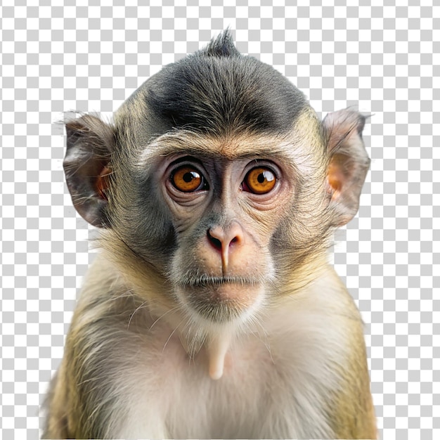 PSD portrait d'un singe isolé sur un fond transparent