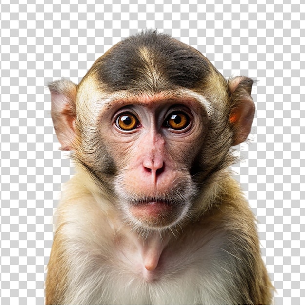 PSD portrait d'un singe isolé sur un fond transparent