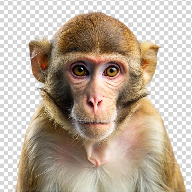 PSD portrait d'un singe isolé sur un fond transparent