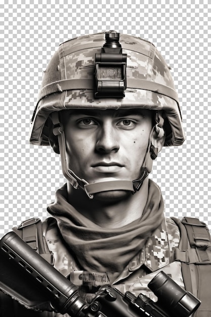 PSD portrait de soldat isolé