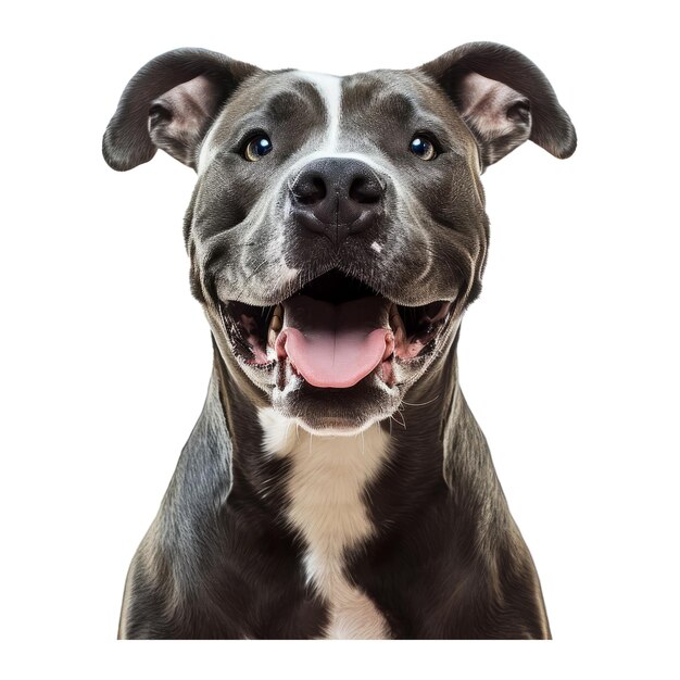 PSD portrait en studio d'un chien pitbull souriant