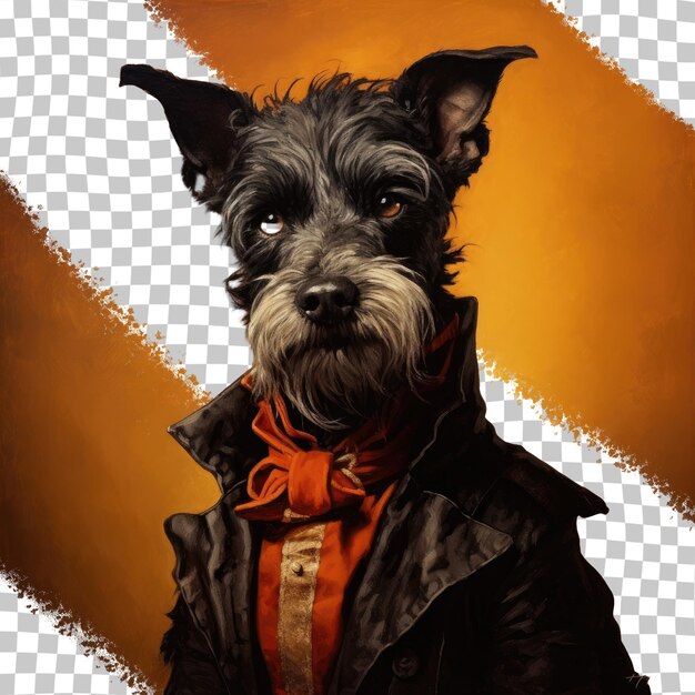 PSD portrait de vampire terrier sur un fond transparent