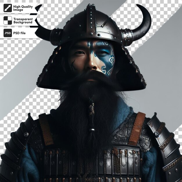 PSD portrait viking psd avec l'épée sur fond transparent avec couche de masque modifiable