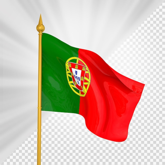 Portugal-Flagge 3D-Rendering