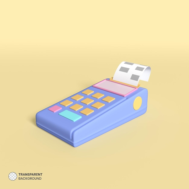 POS Card Swipe Machine Symbol isoliert 3d Render Illustration