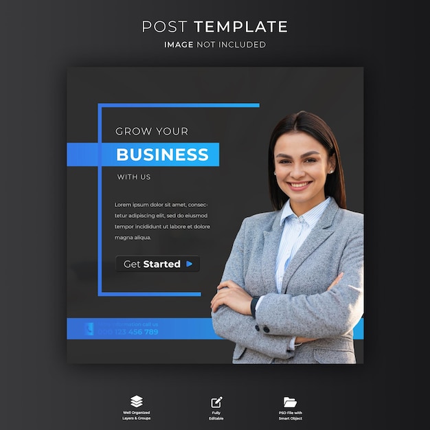 PSD pos d'instagram d'affaires