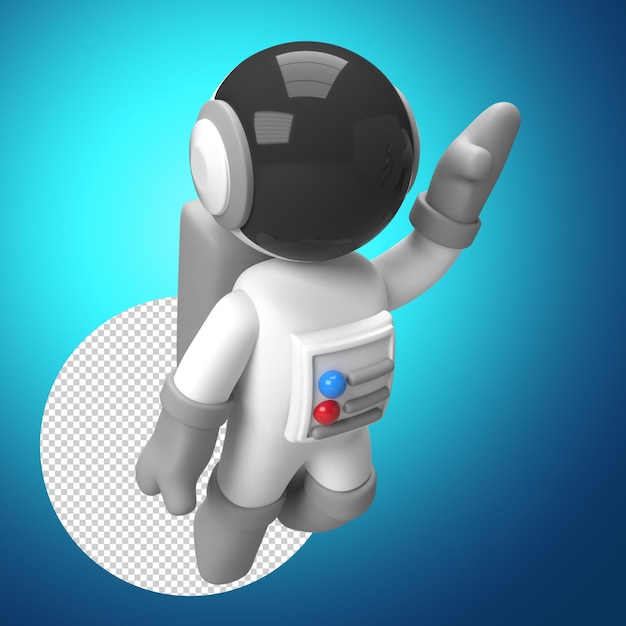 posa volante carino astronauta con stile 3d