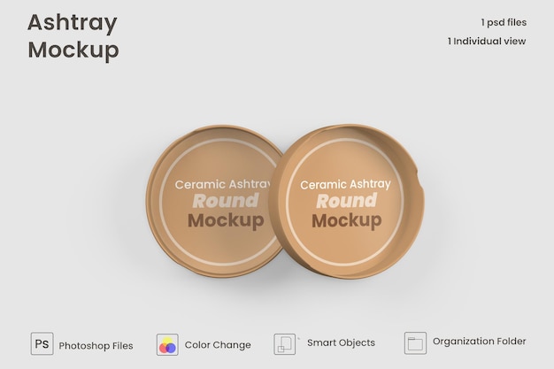 Posacenere rotondo in ceramica mockup Premium Psd