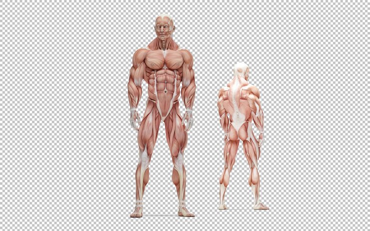 PSD posando ilustração anatômica do atleta