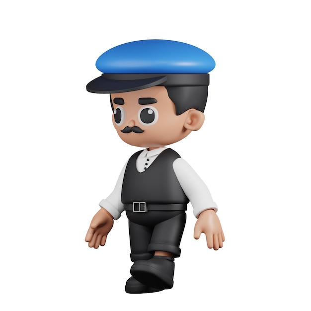 PSD pose para caminar del conductor del personaje 3d