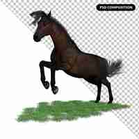 PSD pose de cheval rendu 3d premium isolé