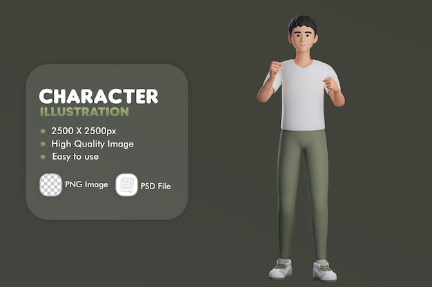 Pose De Combat De Personnage Masculin 3d