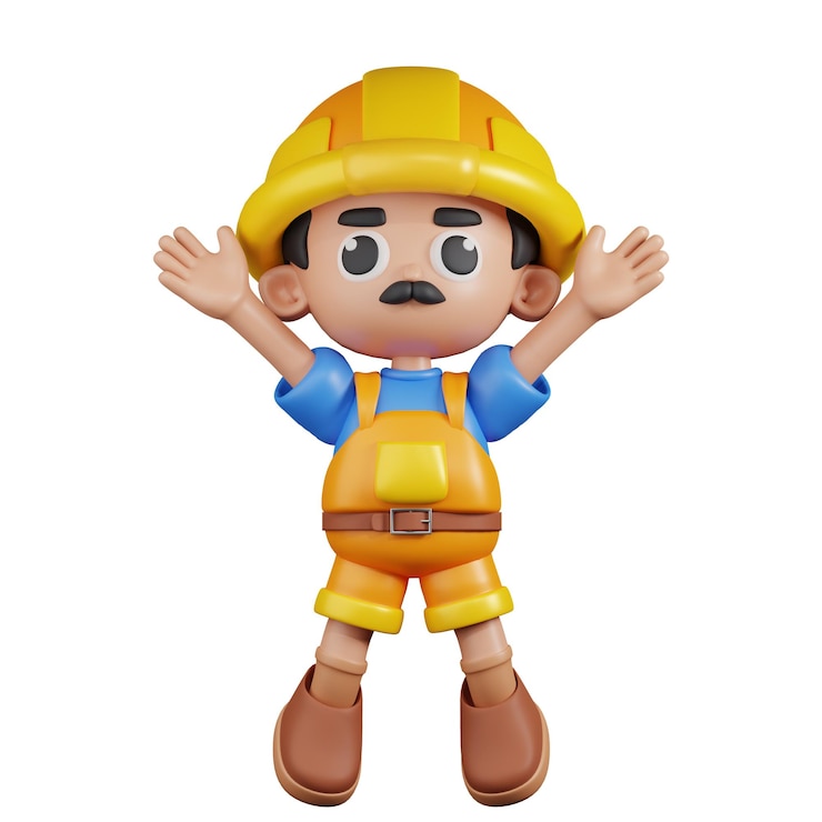 PSD pose de celebração de salto do construtor de personagens 3d