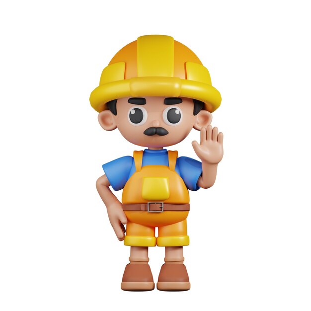 PSD pose de mãos para cima do construtor de personagens 3d