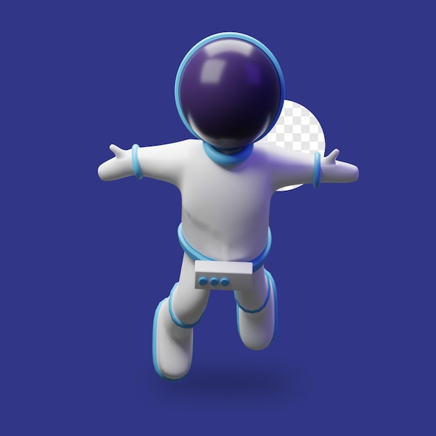 Pose Flottante D'astronaute De Rendu 3d