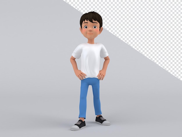 PSD pose masculina de dibujos animados de personaje 3d