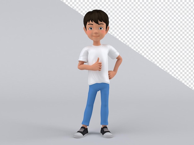 Pose masculine de dessin animé de personnage 3D