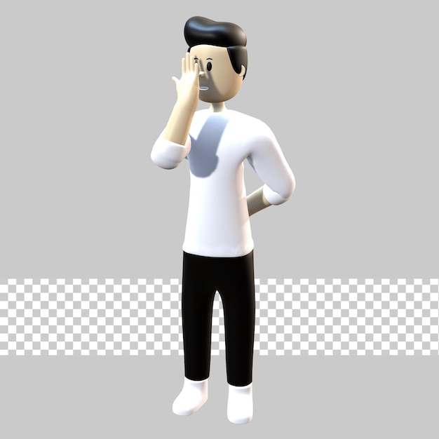 Pose de personaje de ilustración 3d