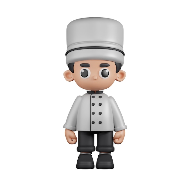 Pose de pie de chef de personaje 3d