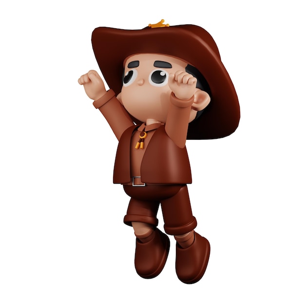 PSD pose de superhéroe sheriff de personaje 3d