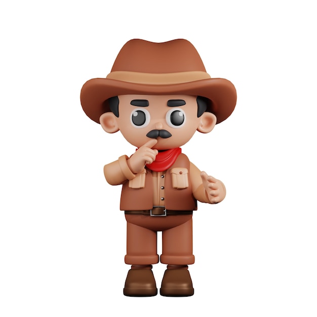 Pose tranquille de cowboy de personnage 3D