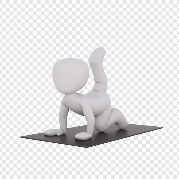 Pose de yoga dans un style de dessin animé 3D