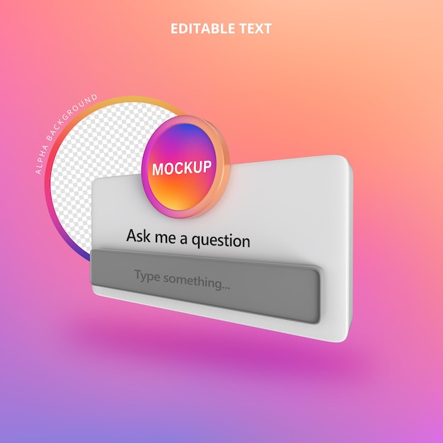 Poser une question instagram 3D Isoler à gauche