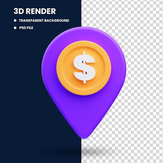 Posizione pin business 3d rendering illustrazione