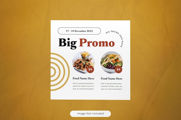 Post 09 da promoção de comida bege flat design no instagram