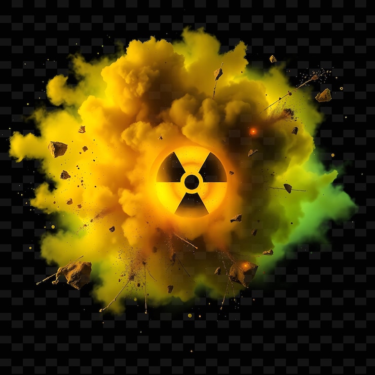 PSD post apocalyptic dust cloud swirling with radioactive particles toxic waste _isolated_neon_objecta