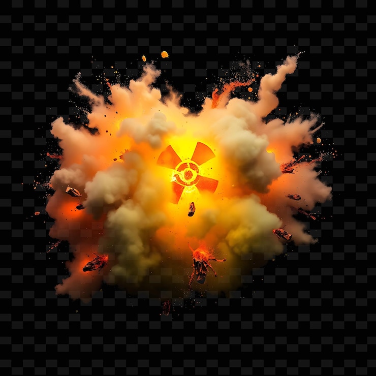 PSD post apocalyptic dust cloud swirling with radioactive particles toxic waste _isolated_neon_objecta