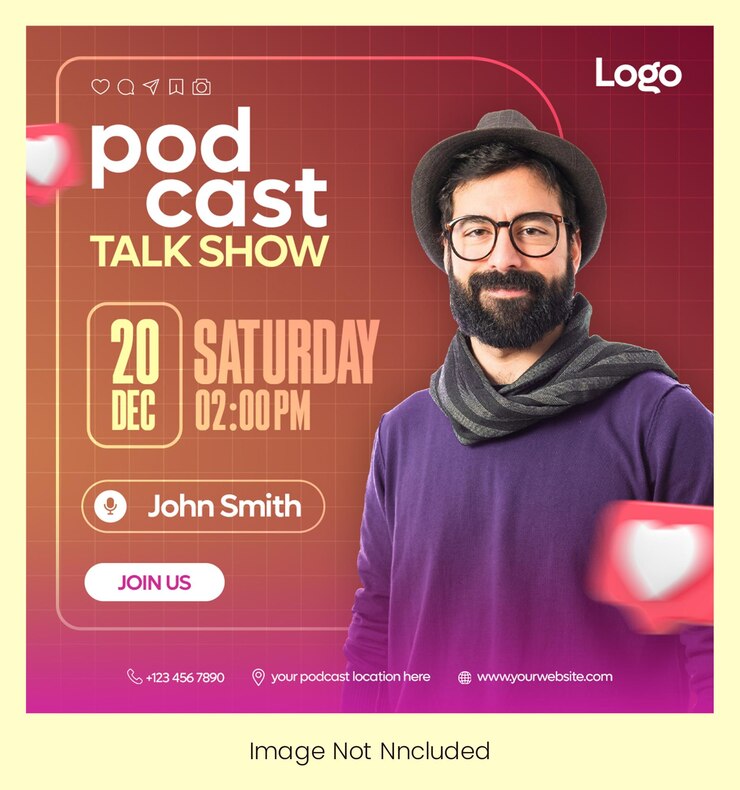 PSD post de chaîne de podcasts sur les réseaux sociaux