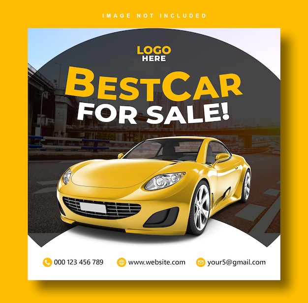 Post de instagram de banner de venda de carro