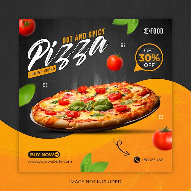 Post de mídia social de fast-food ou modelo de banner