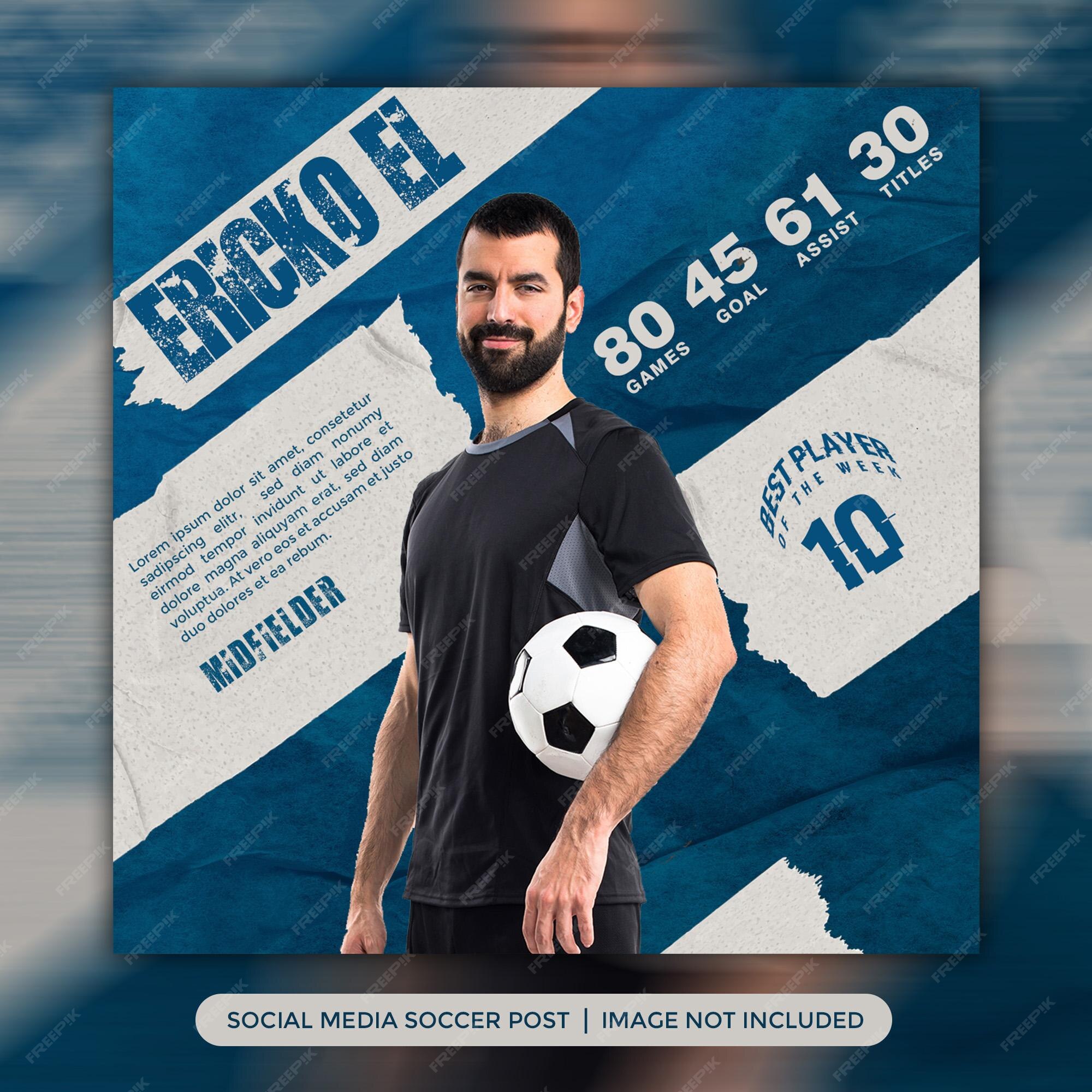 Flyer Jogador de Futebol Social Media PSD Editável [download] - Designi