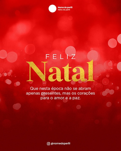 Post de natal na mídia social do instagram em vermelho