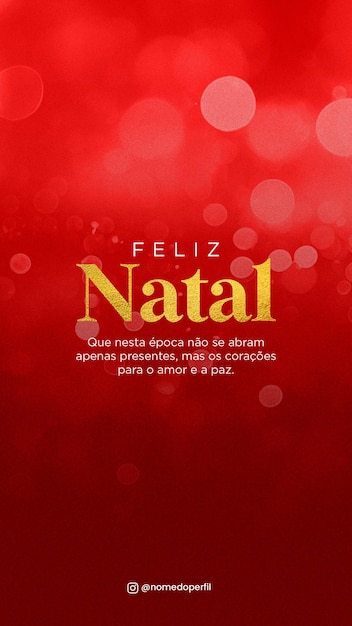 PSD post de natal na mídia social do instagram em vermelho