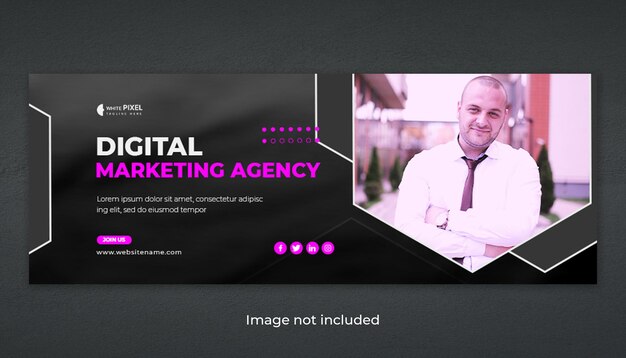 PSD post design de capa de mídia social para agência de marketing digital corporativo