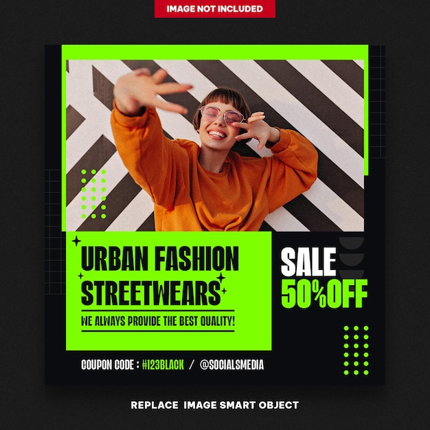 Post di banner di vendita del Black Friday in stile urbano