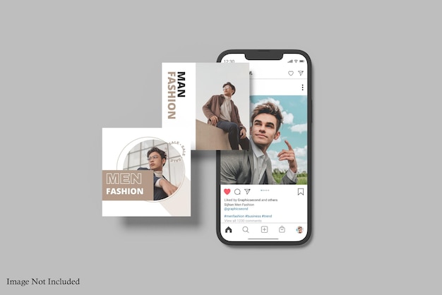 Post di Instagram con mockup di smartphone