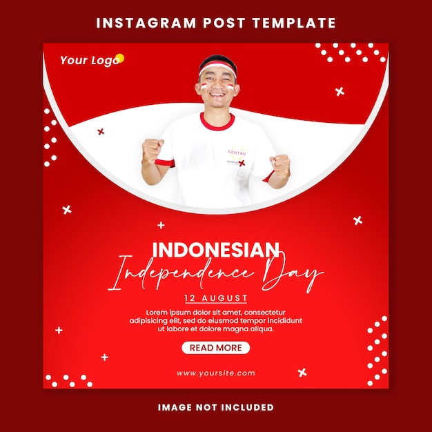 post di instagram del giorno dell'indipendenza indonesiana con foto