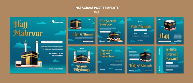 Post di instagram della stagione hajj sfumati