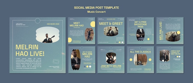 Post di instagram di concerti di musica sfumata
