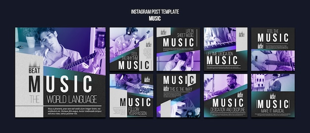 Post di instagram di eventi musicali sfumati